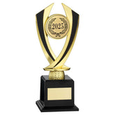 GOLD/BLACK 'DIAMOND' HOLDER ON BASE (2in CENTRE) - 8.75in